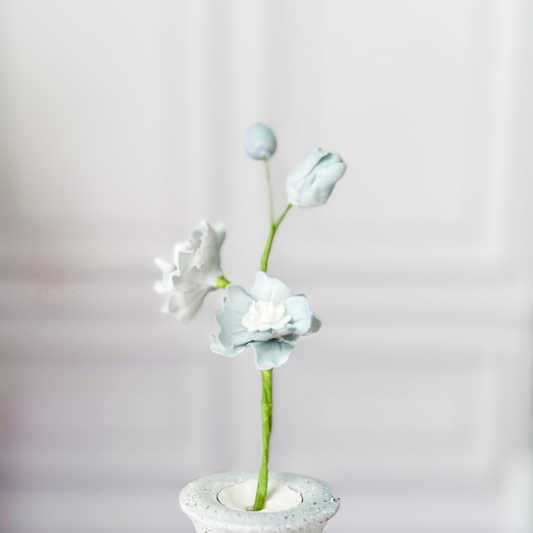 Pale Blue Delphinium Sugar Flower Wedding Cake Topper