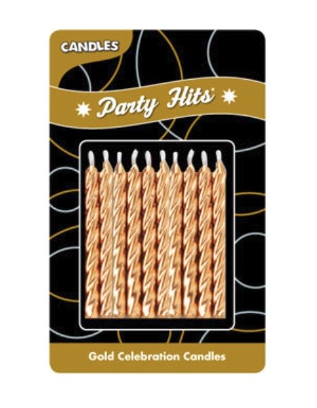 Gold Candles, 2.5" tall, set of 10