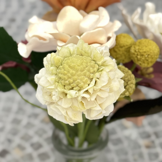 Creamy White Scabiosa Sugar Flower