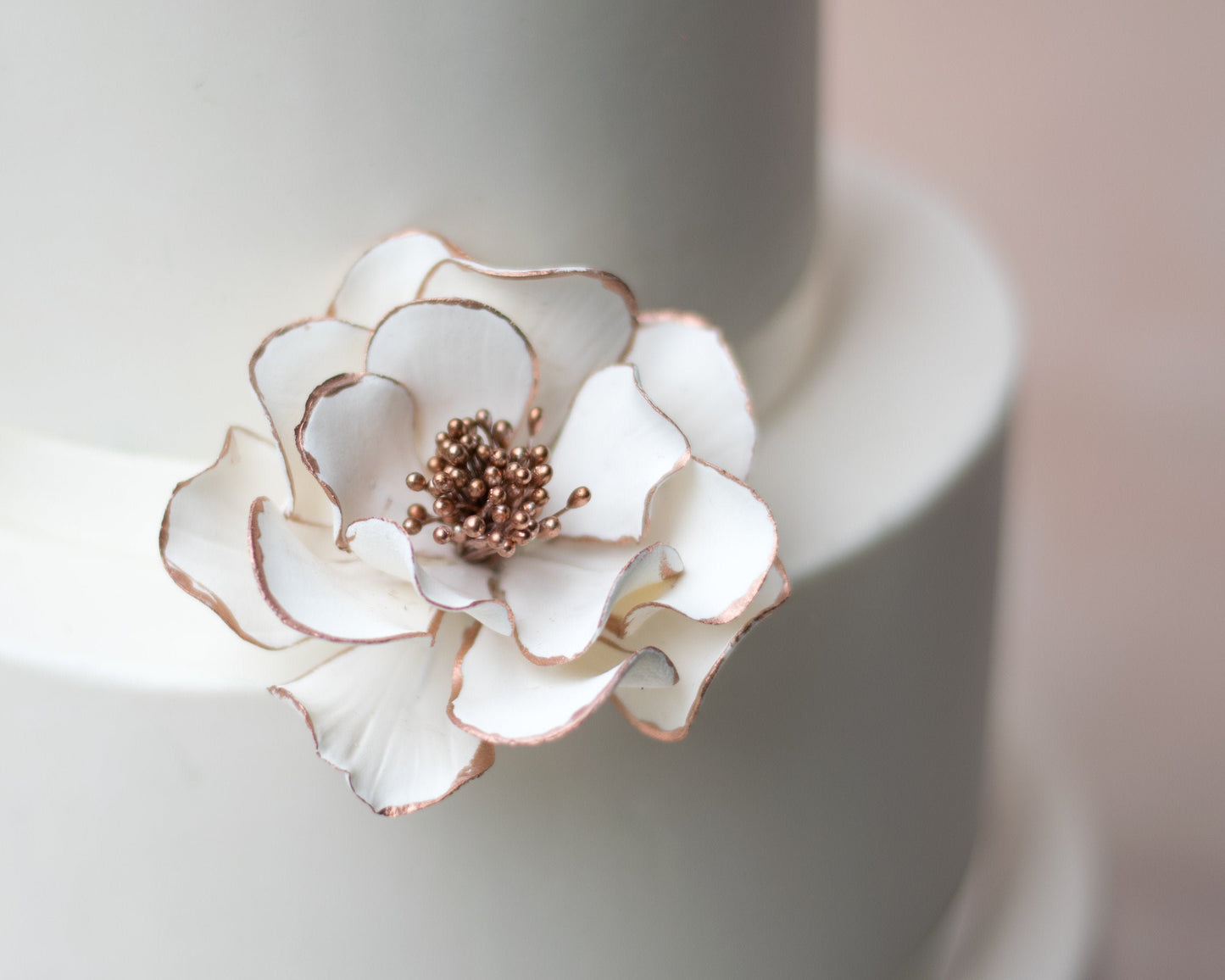 Open Rose Sugar Flower Wedding Cake Toppers