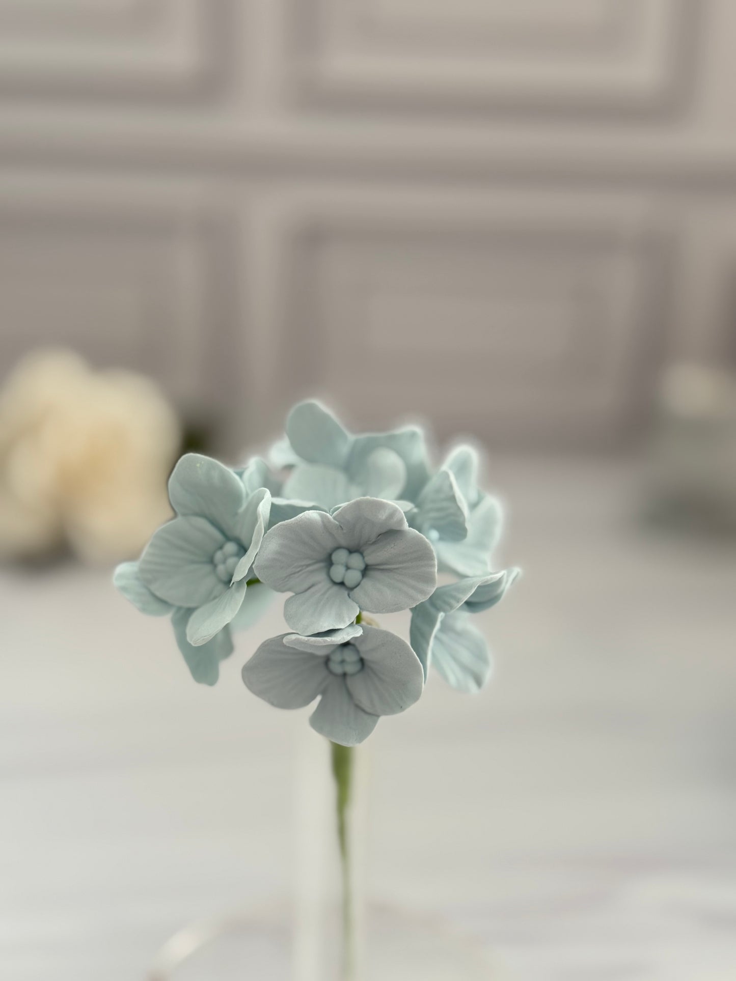 Light Blue Hydrangea Inflorescence Sugar Flower