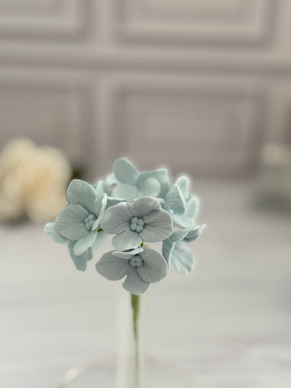 Light Blue Hydrangea Inflorescence Sugar Flower