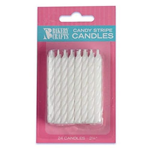 White Birthday Candles, 2.5” tall