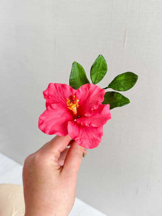 Hot Pink Hibiscus Sugar Flower
