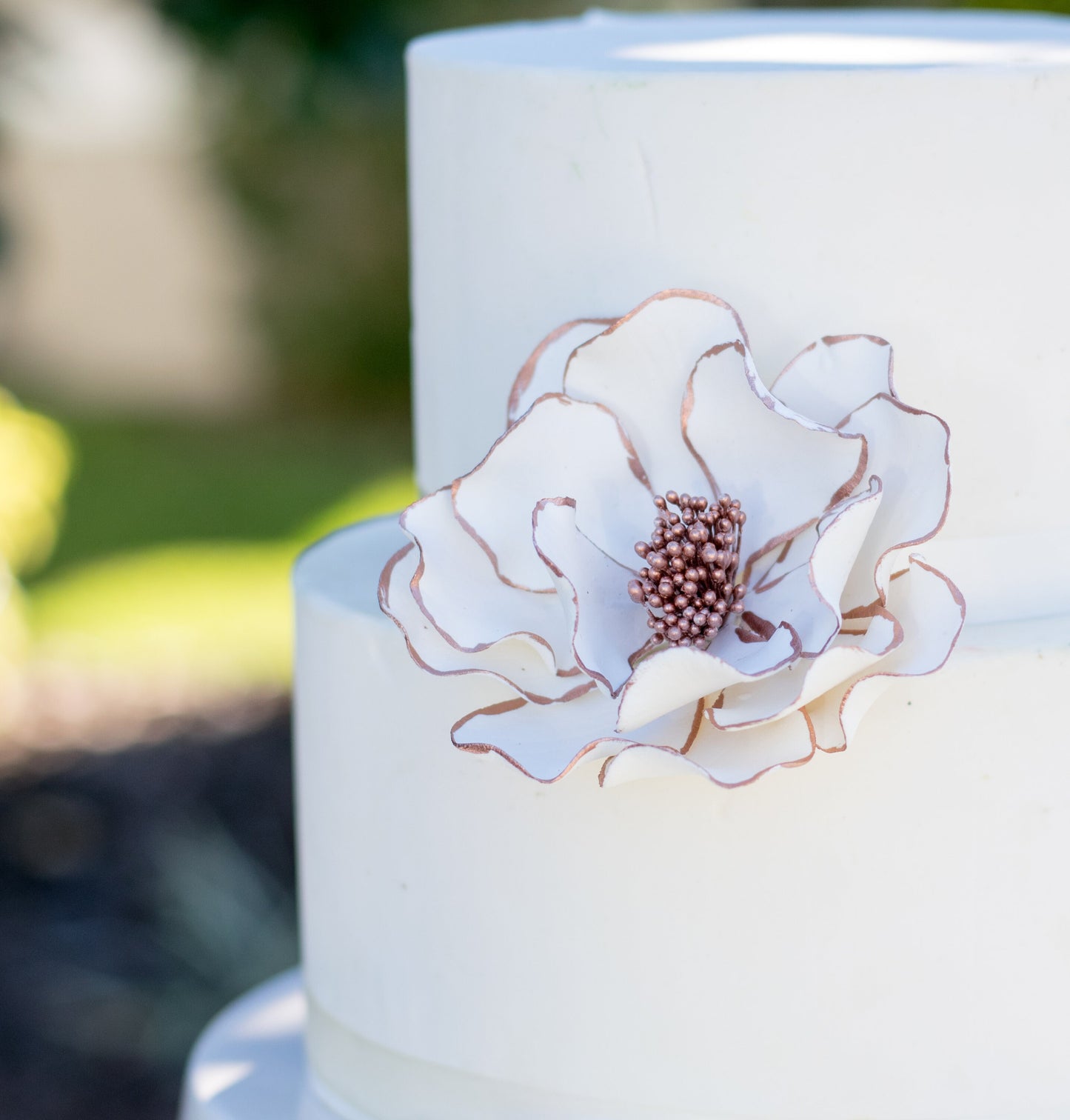 Open Rose Sugar Flower Wedding Cake Toppers