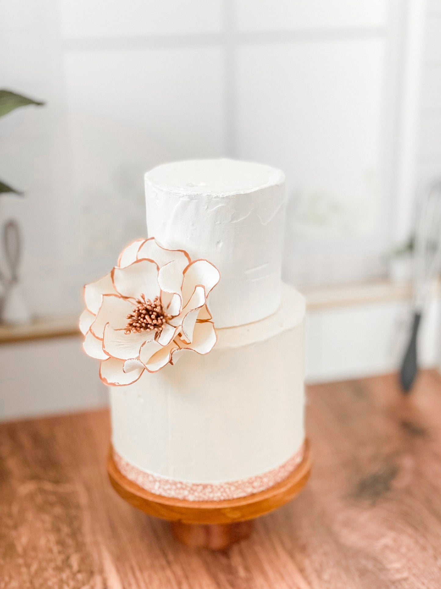 Open Rose Sugar Flower Wedding Cake Toppers