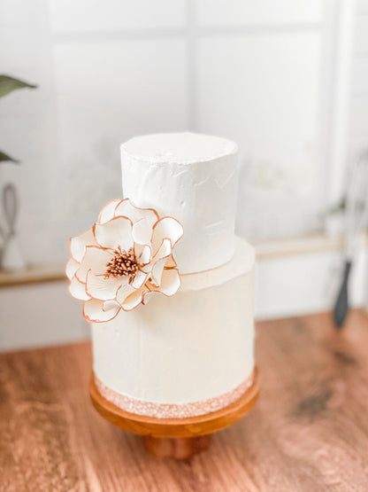 Open Rose Sugar Flower Wedding Cake Toppers