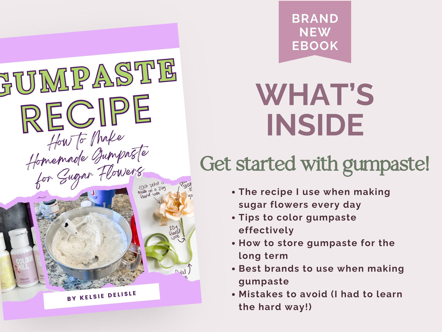 Gumpaste Recipe eBook - Instant Download PDF Recipe and Guide for Creating Sugar Flower Paste