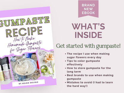Gumpaste Recipe eBook - Instant Download PDF Recipe and Guide for Creating Sugar Flower Paste