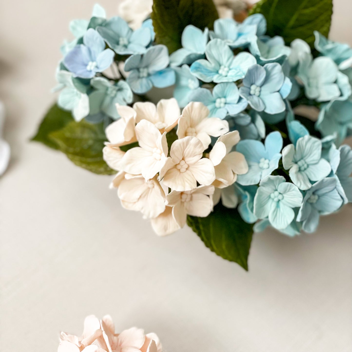 Light Blue Hydrangea Inflorescence Sugar Flower