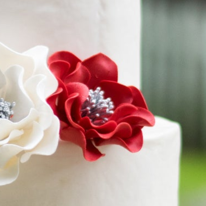 Open Rose Sugar Flower Wedding Cake Toppers
