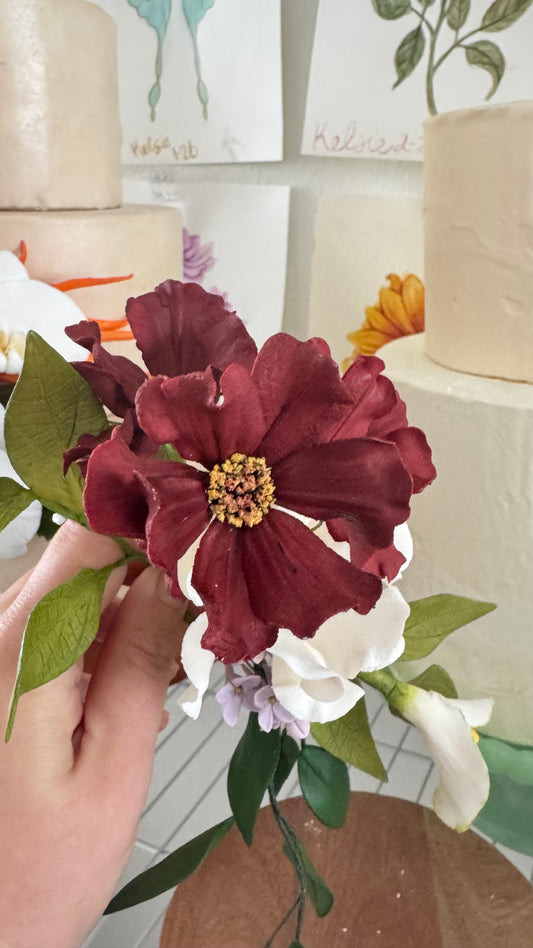 Chocolate Cosmos Sugar Flower