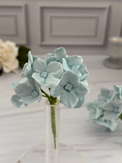 Light Blue Hydrangea Inflorescence Sugar Flower