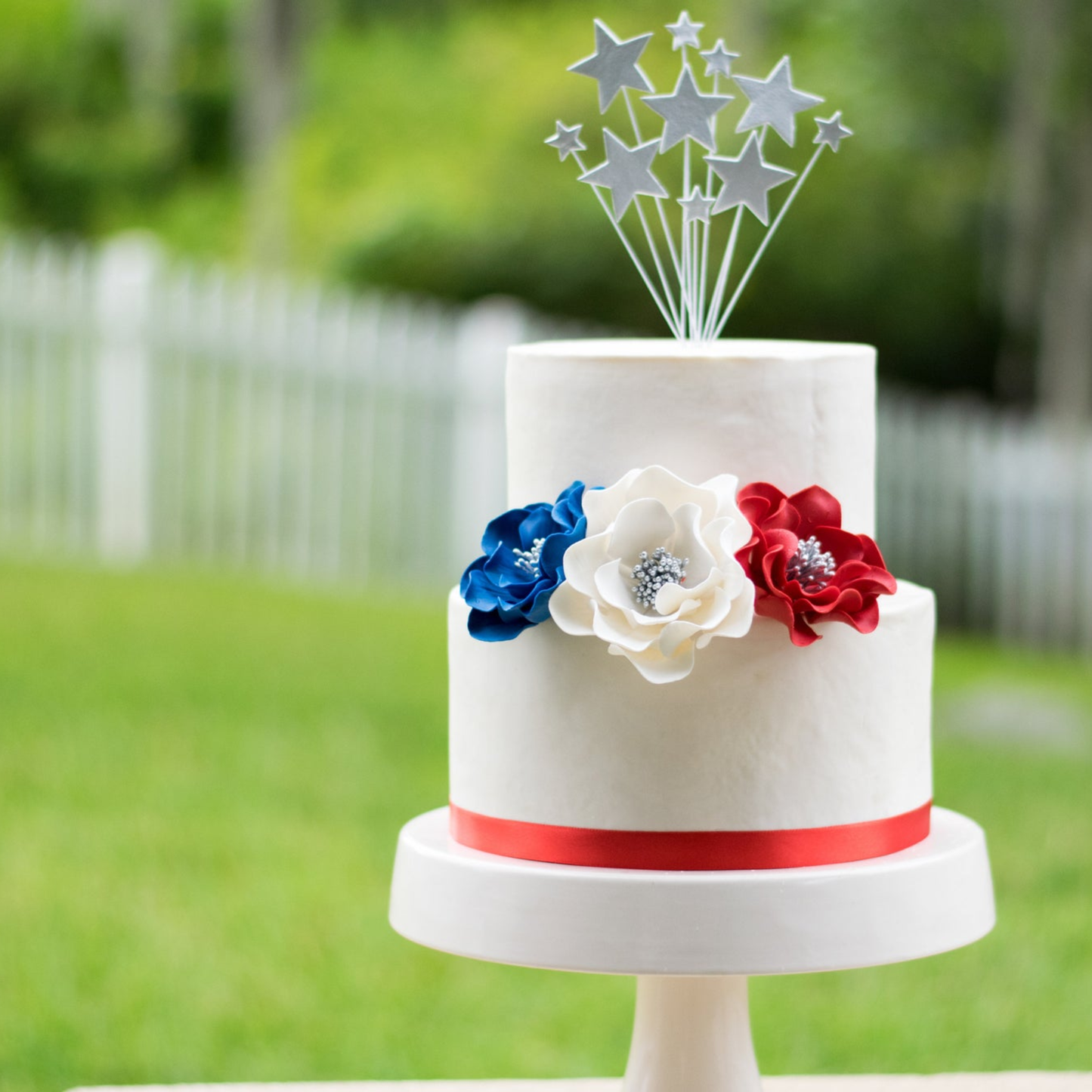 Open Rose Sugar Flower Wedding Cake Toppers