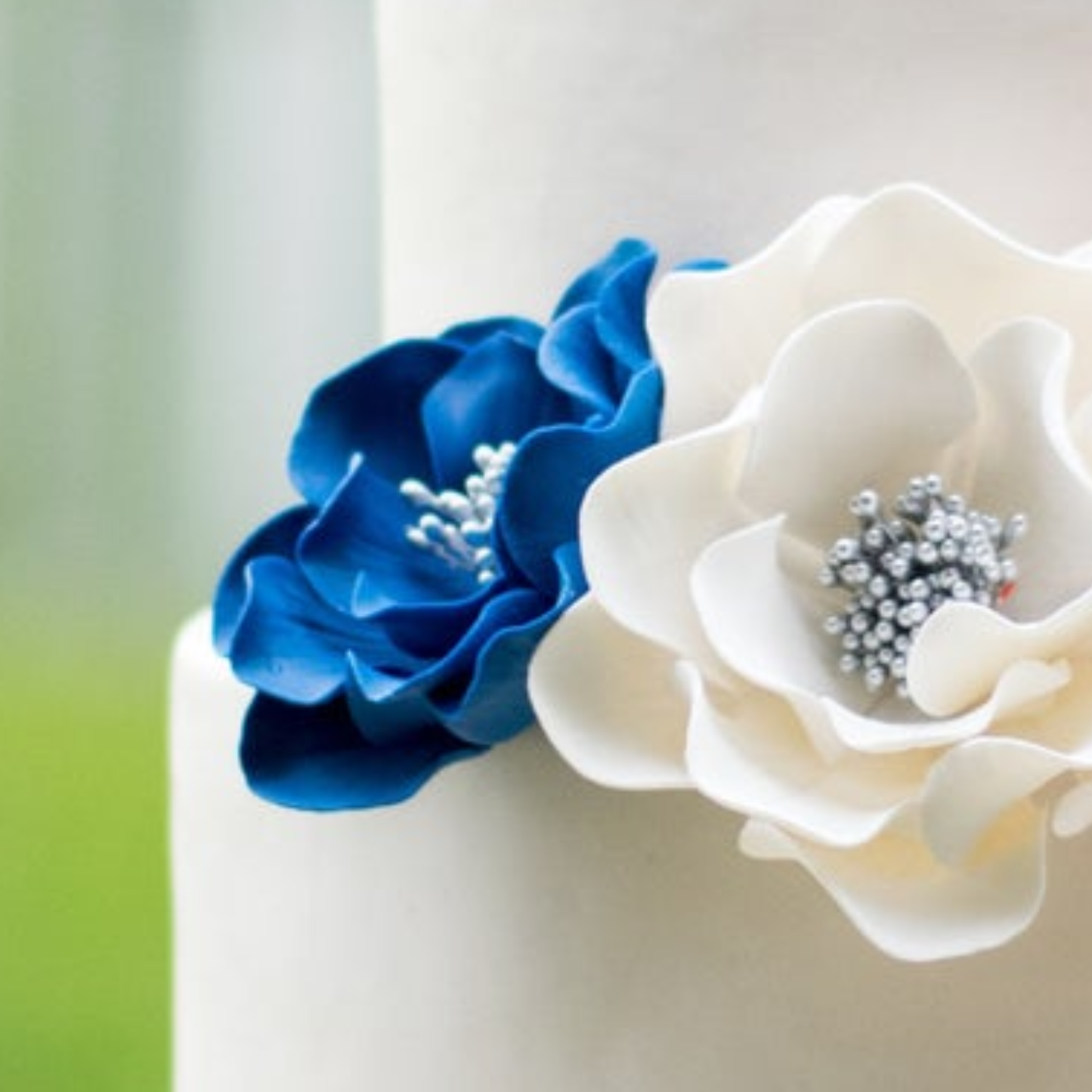 Open Rose Sugar Flower Wedding Cake Toppers