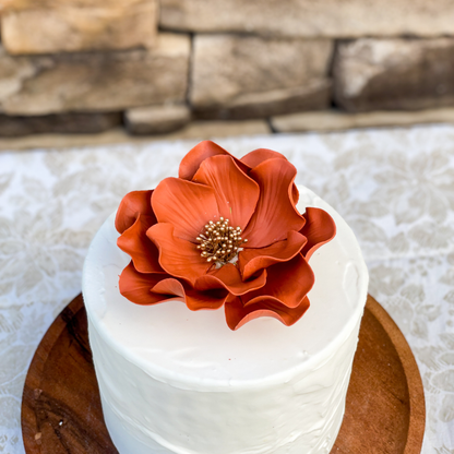 Open Rose Sugar Flower Wedding Cake Toppers