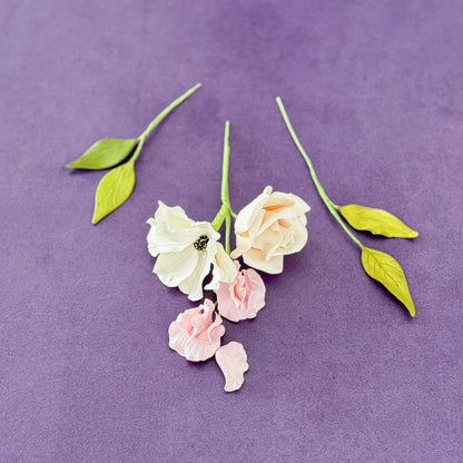 Cosmos + Rose Floral Cake Topper
