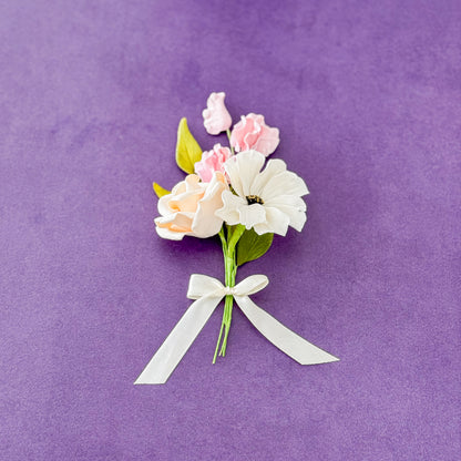 Cosmos + Rose Floral Cake Topper
