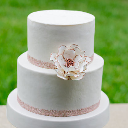 Open Rose Sugar Flower Wedding Cake Toppers