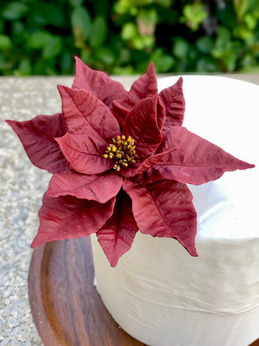 Burgundy Poinsettia Sugar Flower
