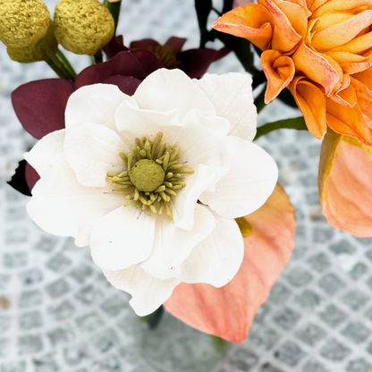 White and Yellow Anemone Sugar Flower